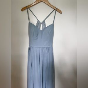 Azazie Dusty Blue Shelly Full-Length Dress A10